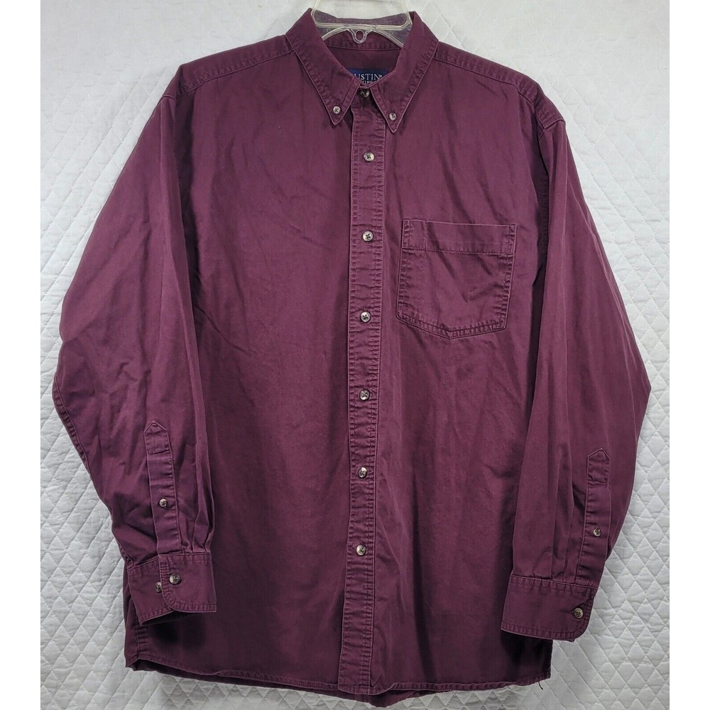 Austin Clothing Co Men's Long Sleeve Button Down Shirt Size Medium Purple Wine